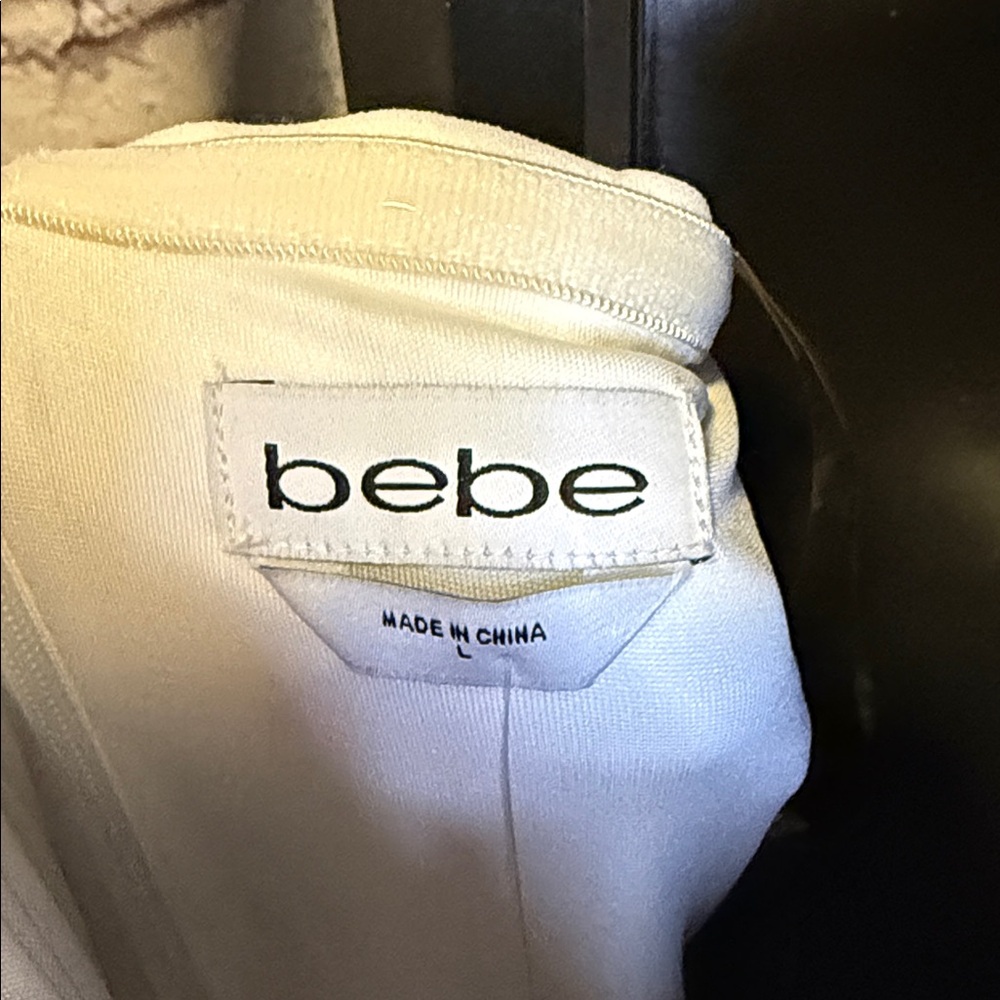 bebe White Strapless Jumpsuit with Button Accents - Picture 7 of 12